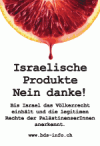 Poster Israelische Produkte - Nein danke!