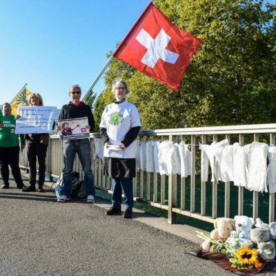 Action à la mémoire des victimes de la guerre de Gaza 2014, Genève 2015 - BDS Suisse