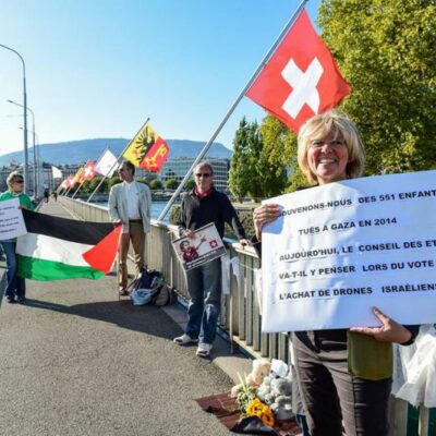 Action à la mémoire des victimes de la guerre de Gaza 2014, Genève 2015 - BDS Suisse