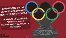 Les Jeux Olympiques ne peuvent pas se dérouler comme d’habitude ! Rejoignez la campagne pour #BanIsraël - BDS Suisse