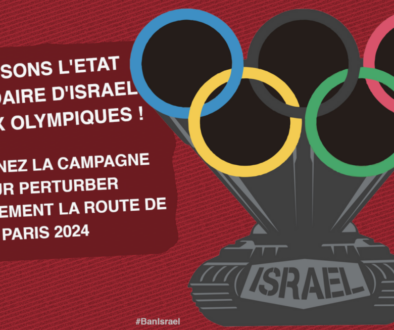 Les Jeux Olympiques ne peuvent pas se dérouler comme d’habitude ! Rejoignez la campagne pour #BanIsraël - BDS Suisse